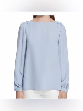 Lafayette 148 New York Albright 100% Silk Blouse | Size XL